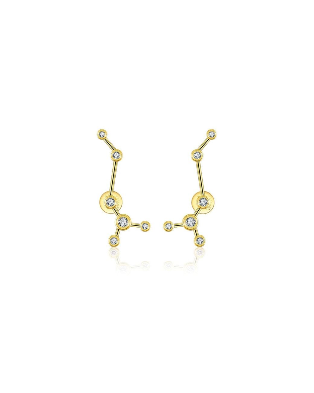 Genevieve Collection Metallic Scorpio Zodiac Constellation Earring 18K & Diamond