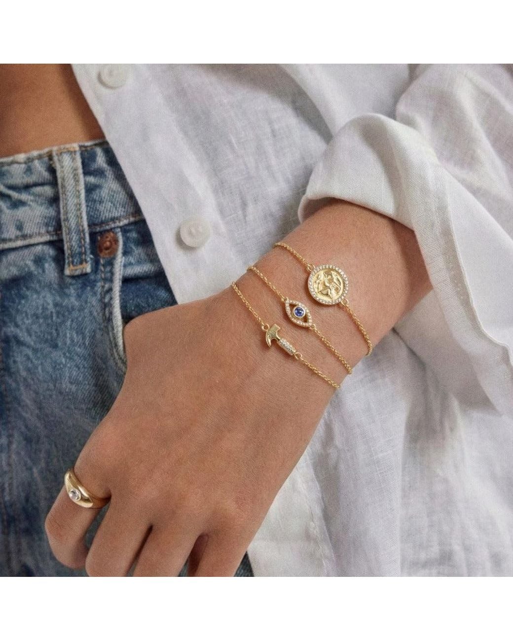With Love Darling Metallic Hammer Bracelet Diamond