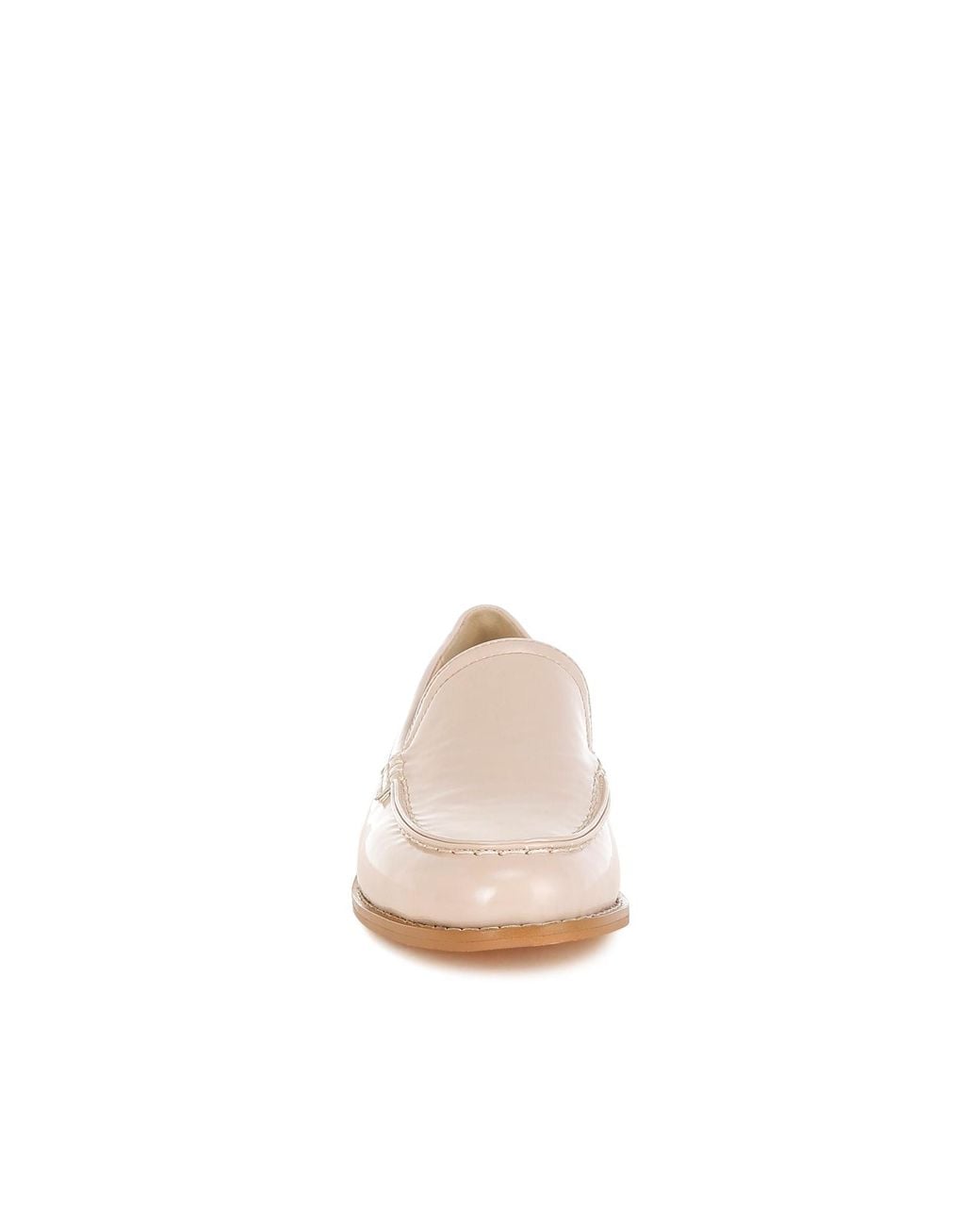 Rag & Co Pink Neutrals Corleone Pleather Stacked Heel Loafers