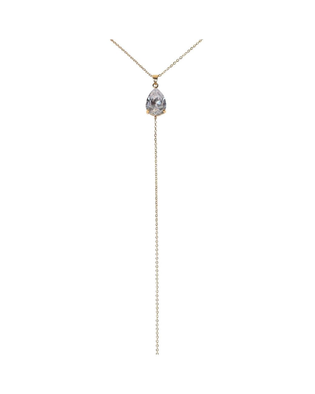 Studio Baloge White Pear Goutte Lariat Necklace