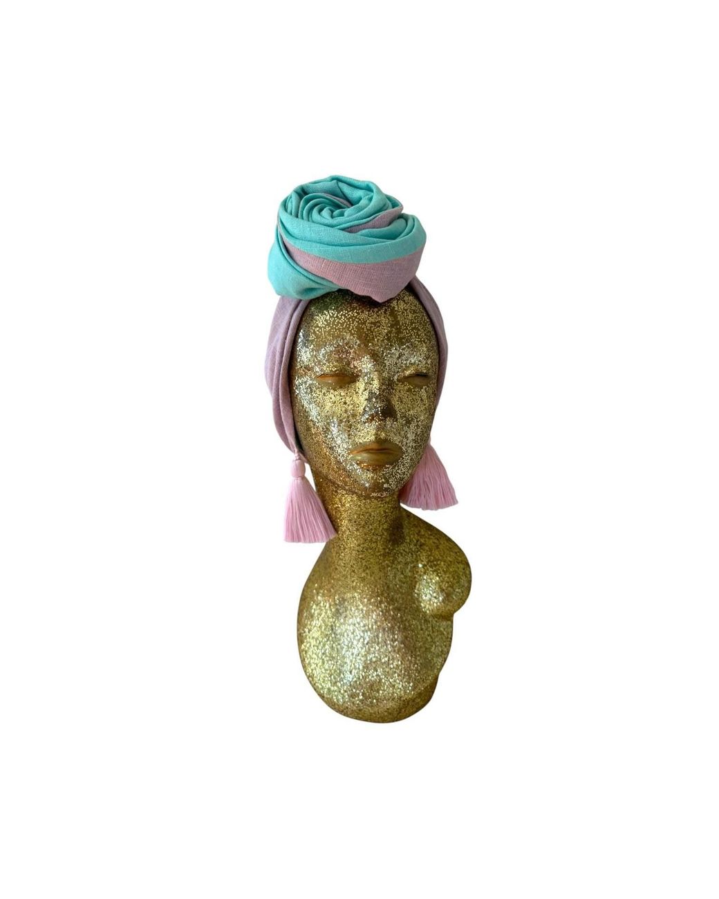 Julia Clancey Green Edith Aqua Reversible Tassels Turban