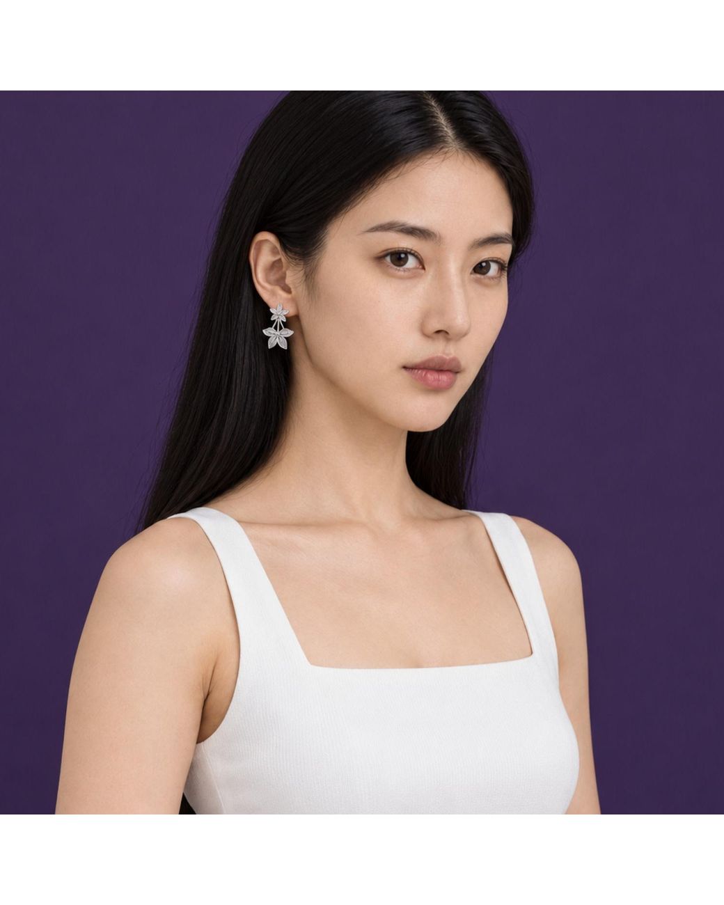 Yieon Metallic Stars Fine Floral Filigree Stud Earrings