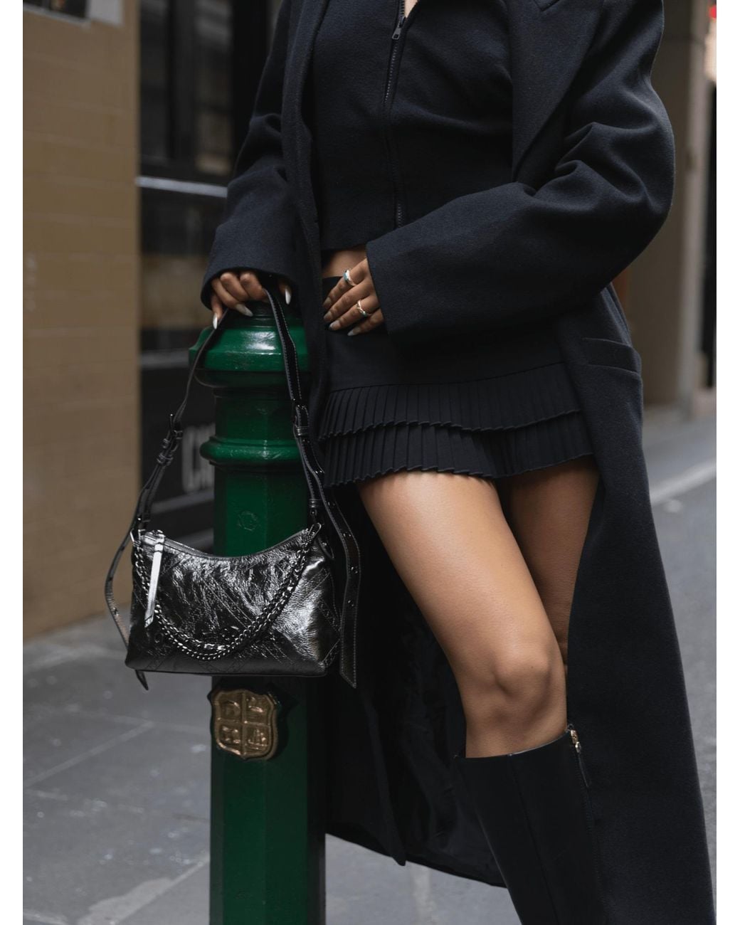 Orange Cube Black Metropolitan Shoulder Bag