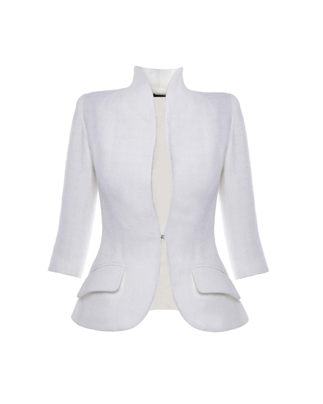 AVENUE No.29 Blue Structured Boucle Blazer