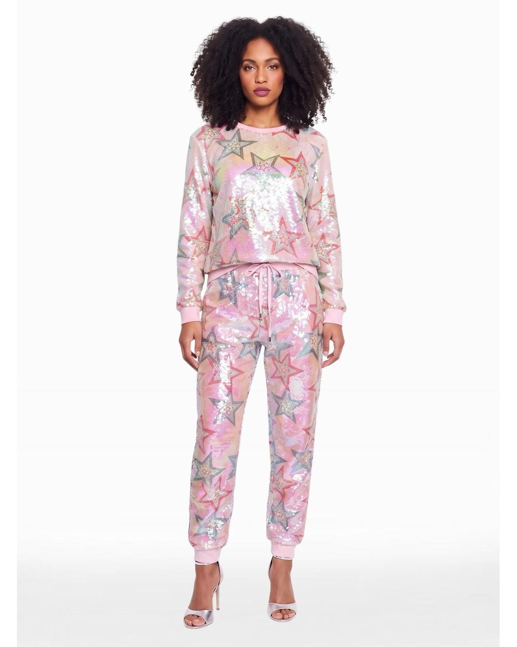 Any Old Iron Multicolor Iridescent Star Sequin Joggers