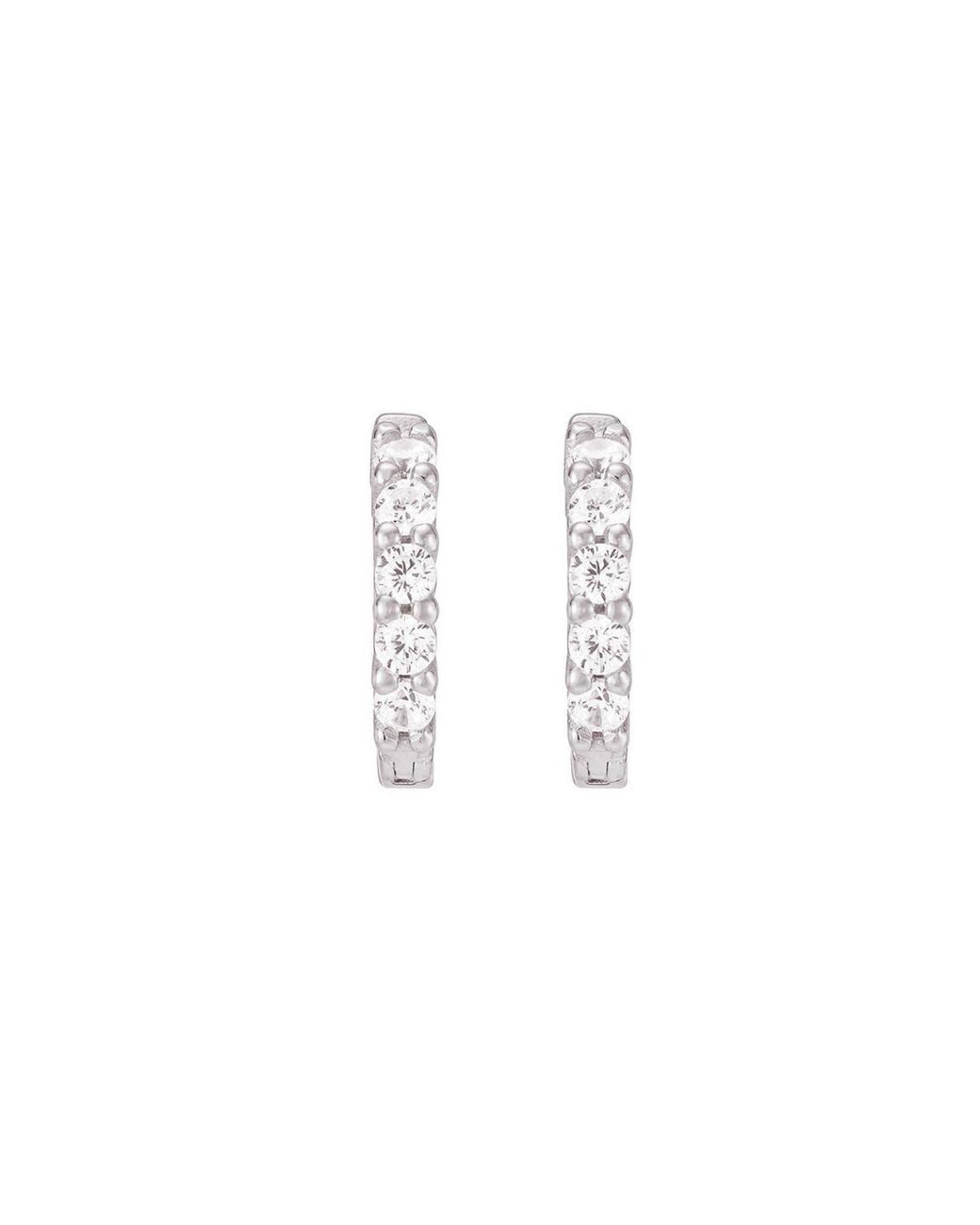 Nazzar White Cz Huggie Hoops