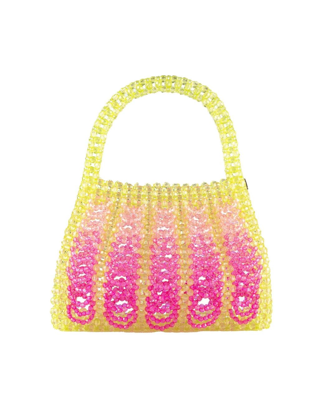 Tillie Beads Pink Sunset Pop Lemon Beaded Bag