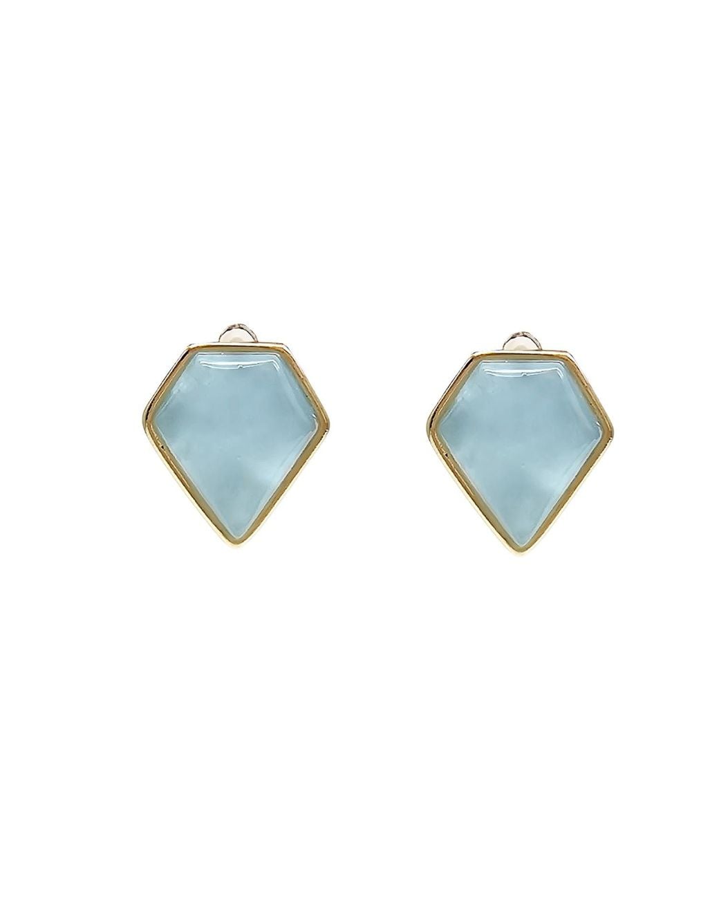 Farra Blue Minimalist Aquamarine Stud Earrings