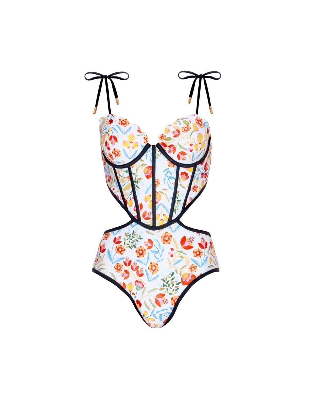 Jessie Zhao New York White Bloom One-Piece Swimsuit
