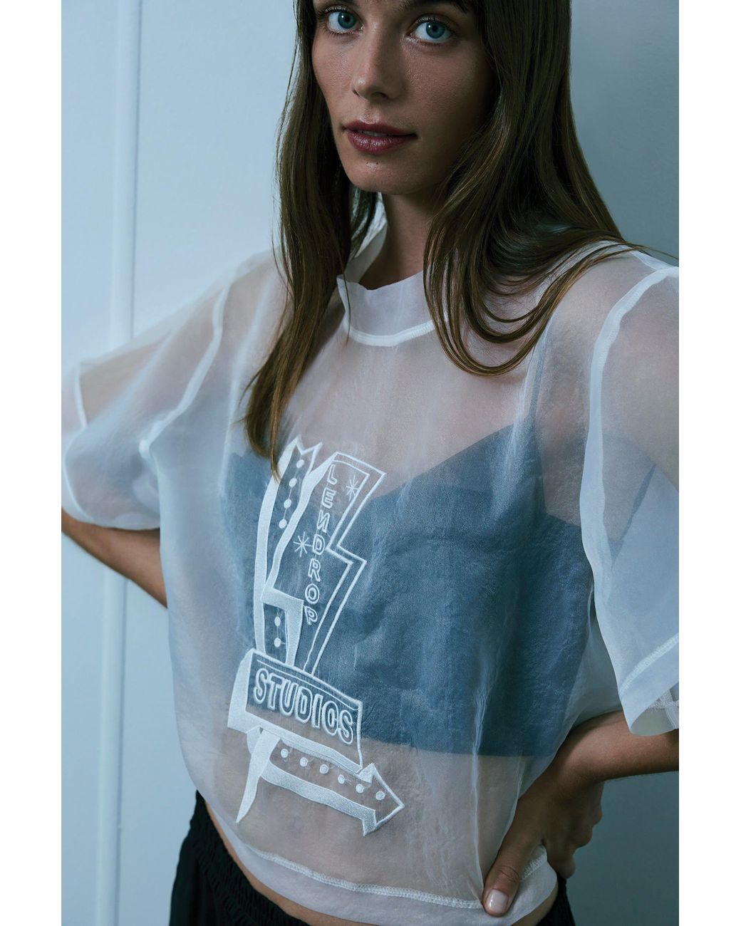 Lendrop Studios White Acacia Organza T-Shirt