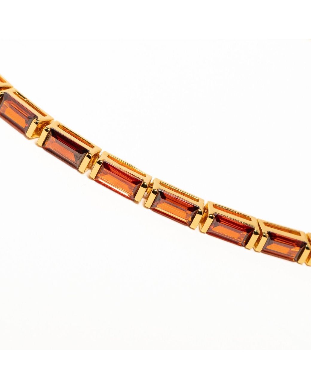 Belinda Jewelz Metallic Garnet Baguette Tennis Bracelet
