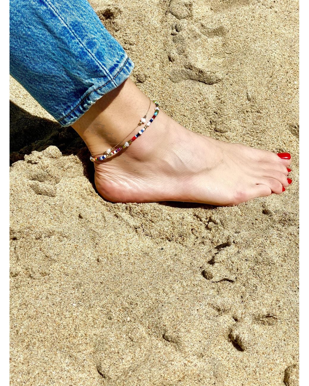 Olivia Le Metallic Journey Pearl Anklet