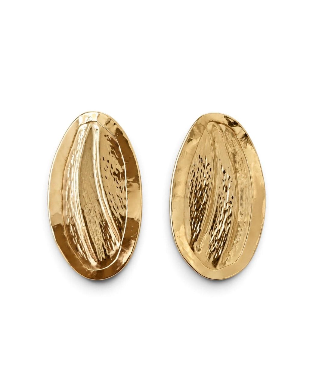 Vstyle Metallic Sculpted Wave Statement Earrings