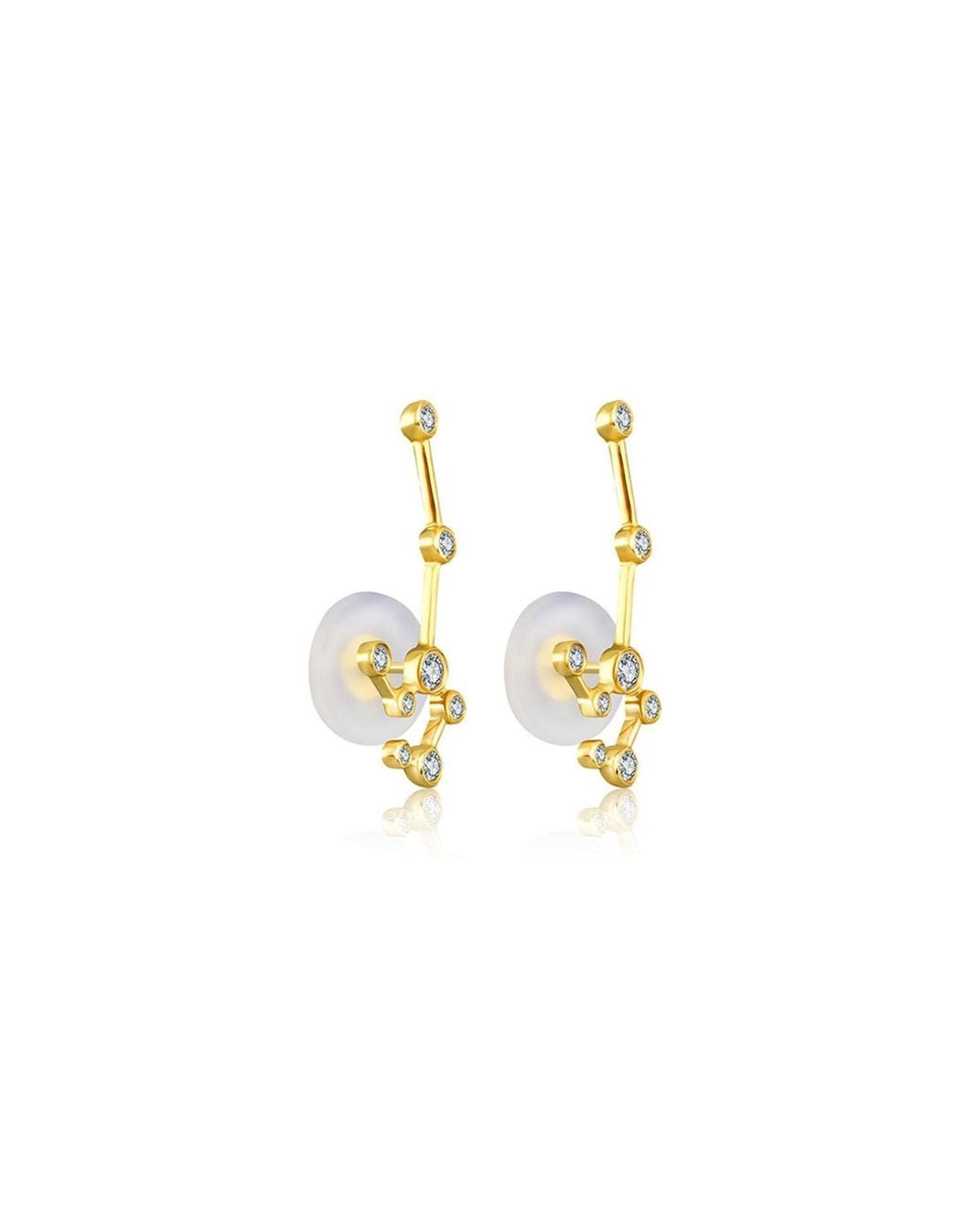 Genevieve Collection Metallic Leo Zodiac Constellation Earring 18K & Diamond
