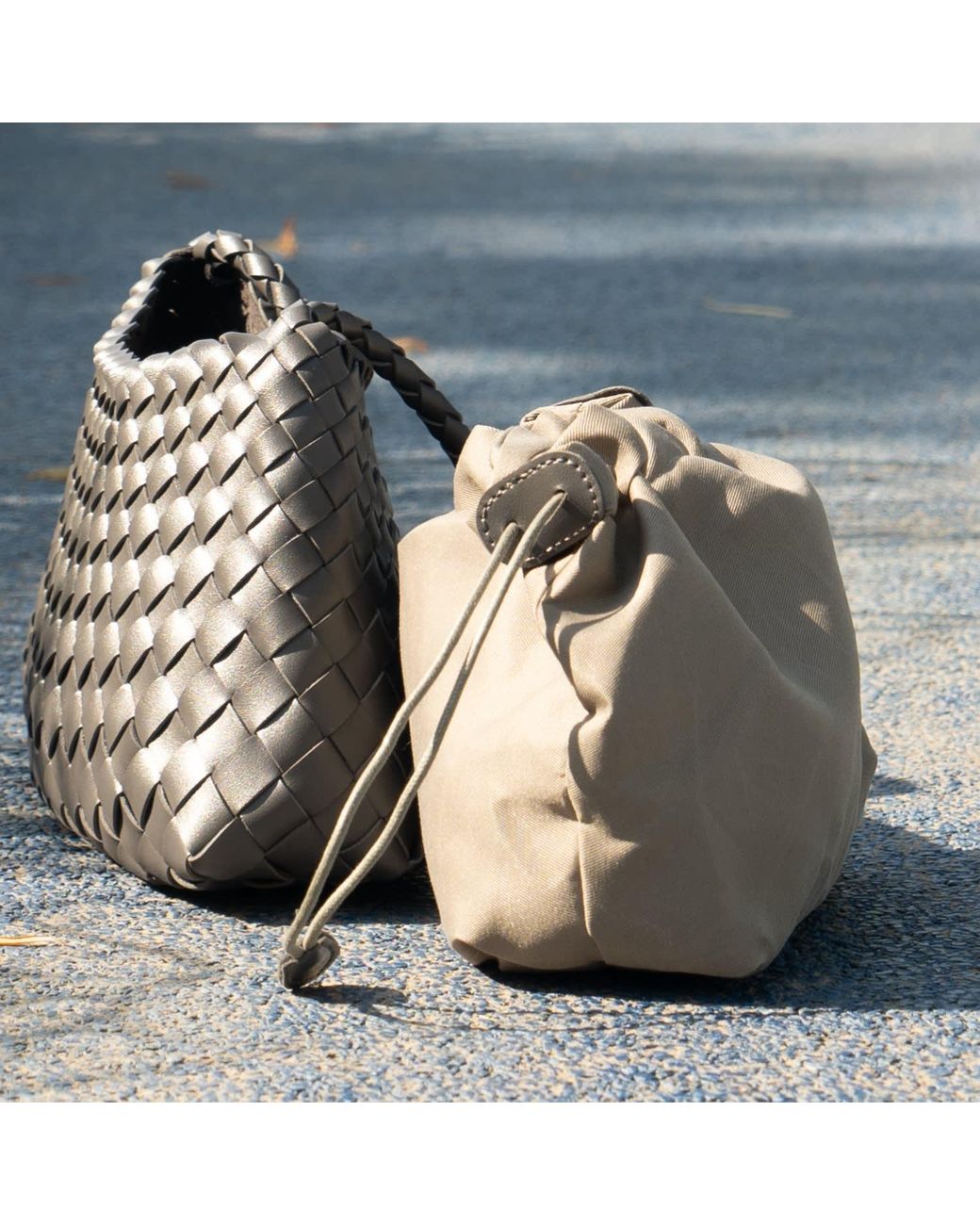 Rimini Green Woven Vegan Leather Tote 'Elisabetta'