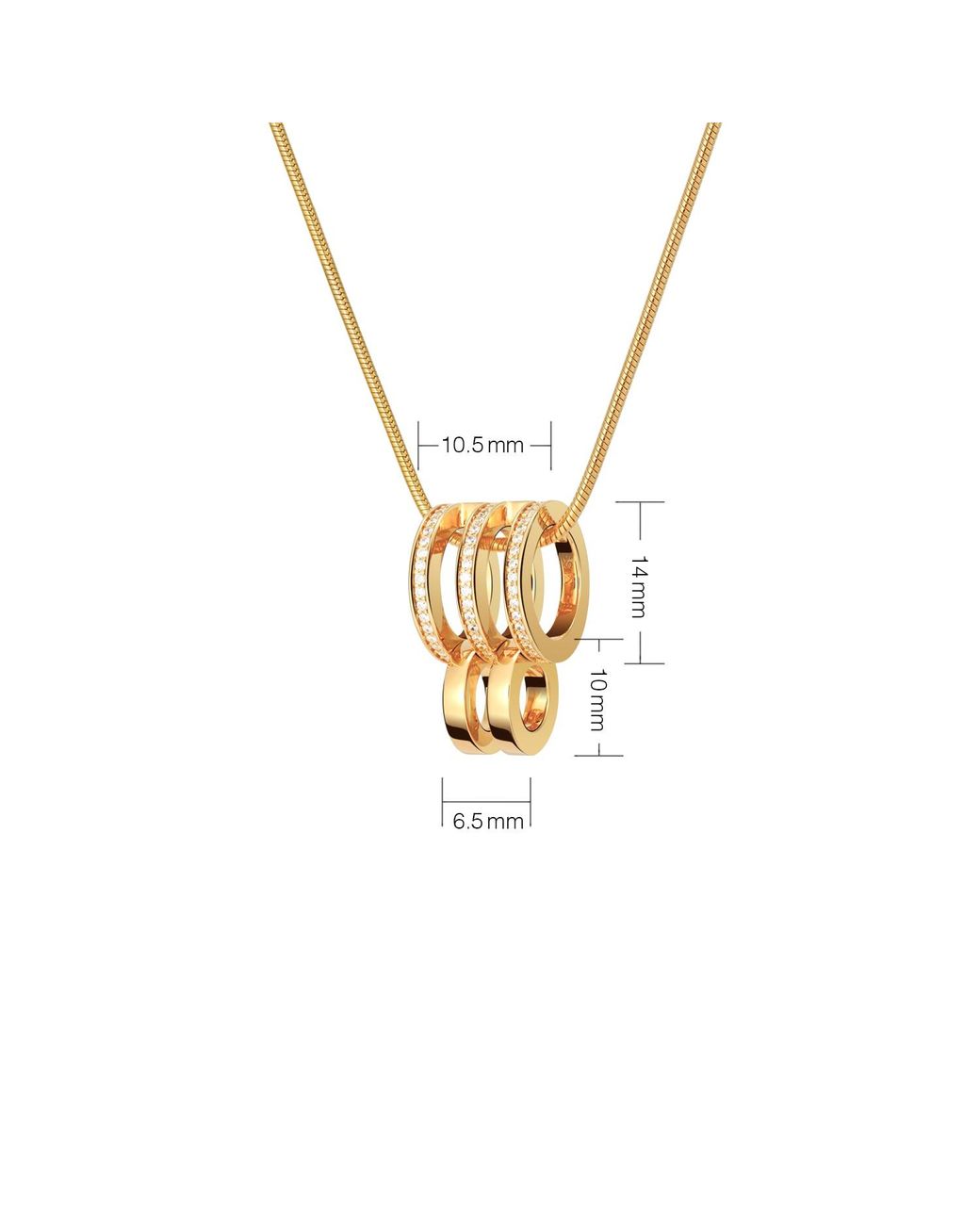 Meulien Metallic Kinetic Multi Hoop Necklace
