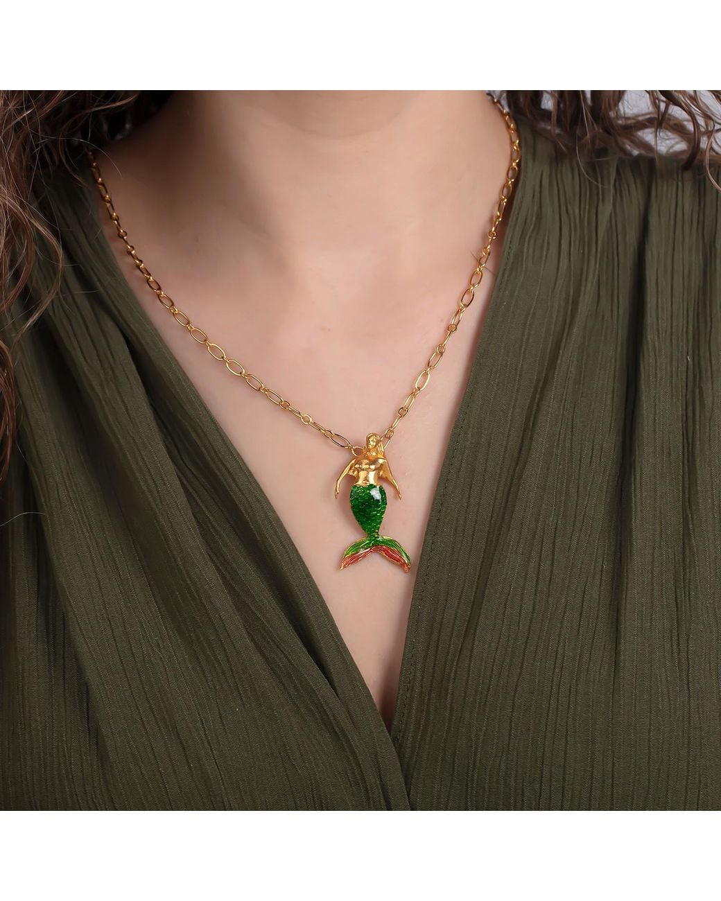 Milou Jewelry Green Mermaid Necklace