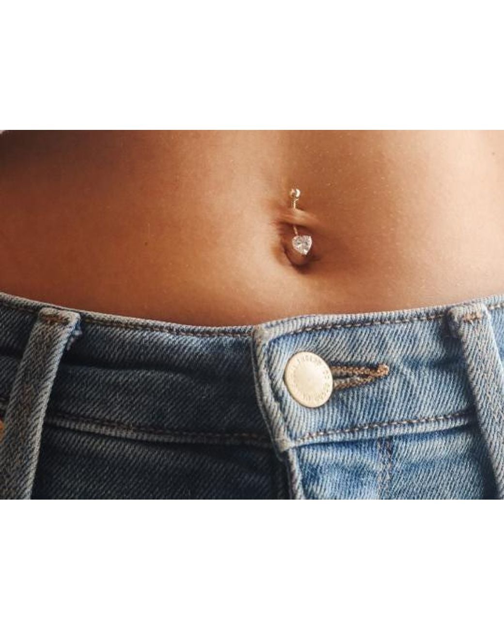 Zahav Jewelry Black 10K Solid 14G Heart Cz Belly Ring