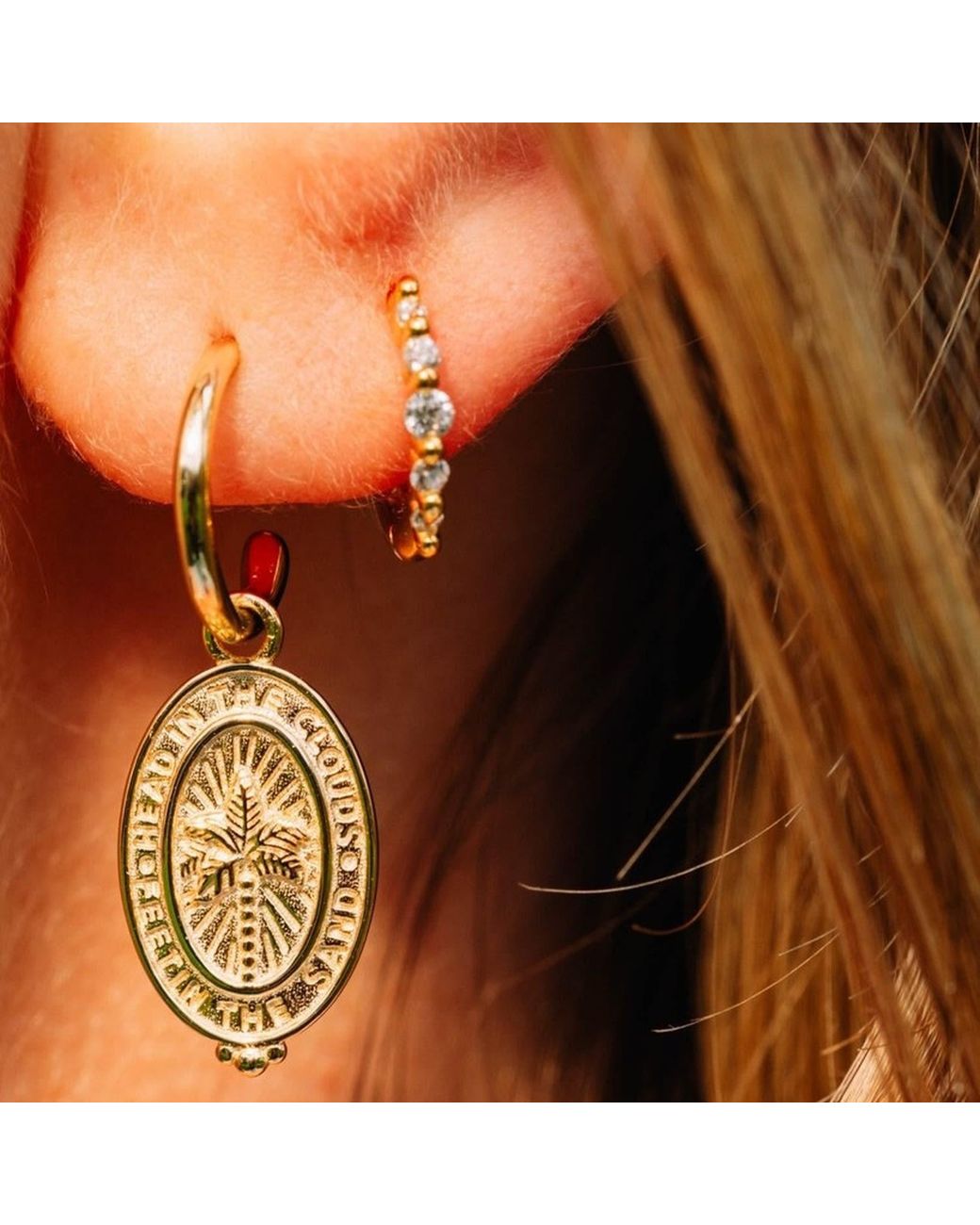 Onewildone Metallic Better Together Palm Tree Earrings