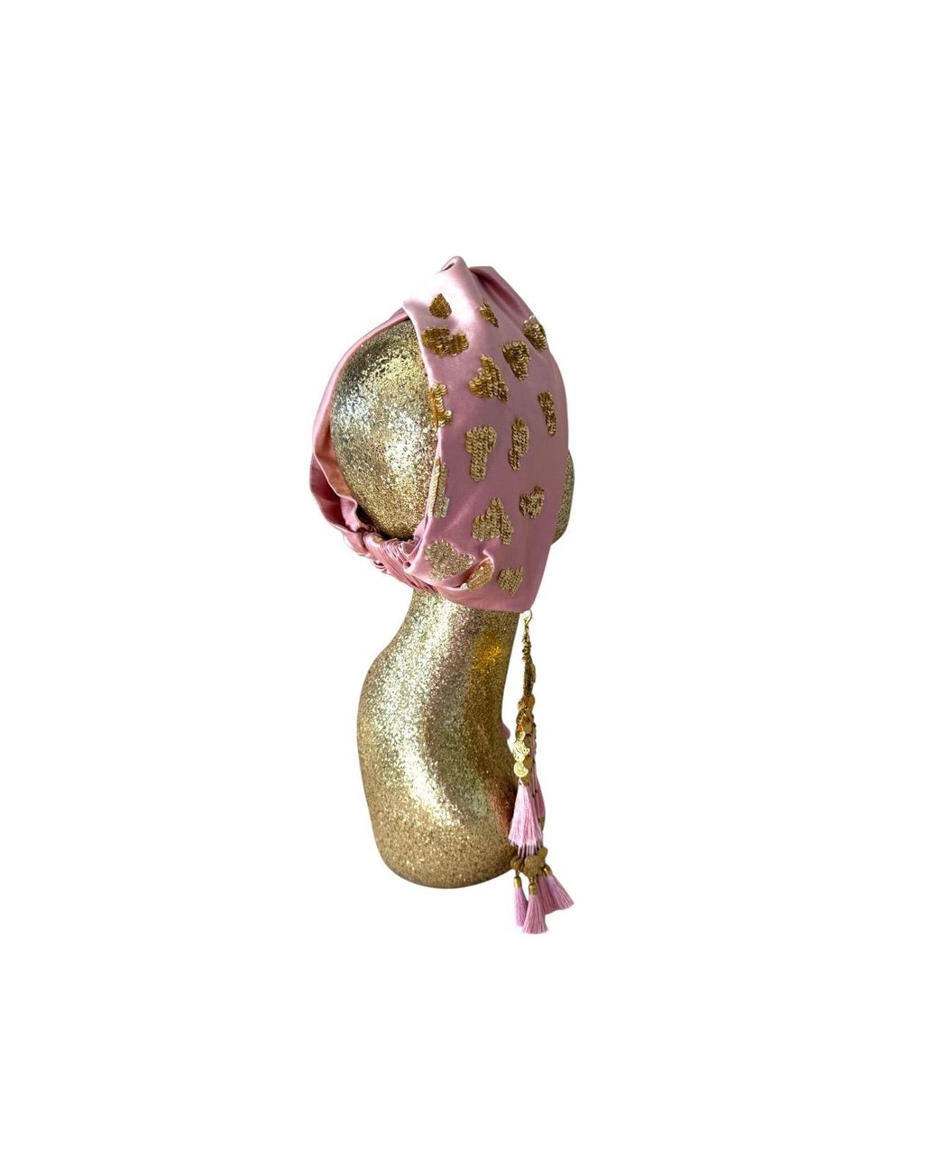 Julia Clancey Pink Dusky Leopard Silk Luxe Twist Headband