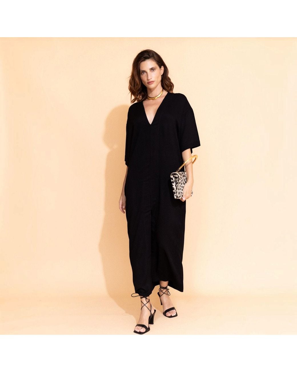 Casa Lélé Black The Lana Kaftan Dress