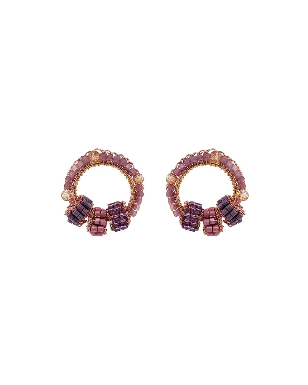 Lavish by Tricia Milaneze Pink Rose Breeze Mix High Roller Trio Posts Handmade Earrings