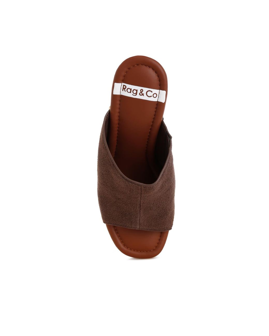 Rag & Co Brown Masaki Soft Suede Leather Wooden Clogs