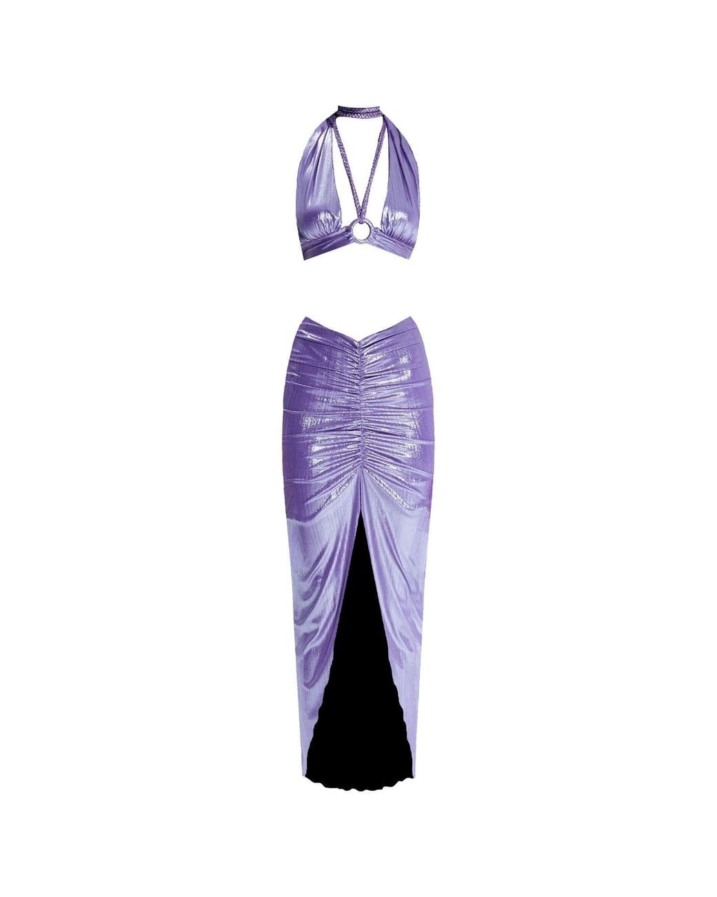 Nur Karaata Purple Byblos Skirt & Top Set