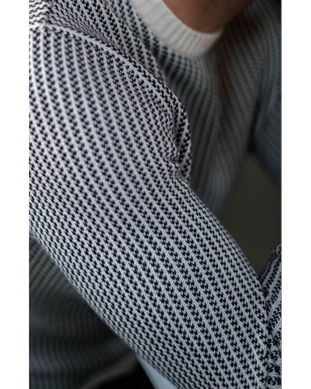 Paul James Knitwear Gray Cotton David Fisherman Tuck Stitch Jumper for men