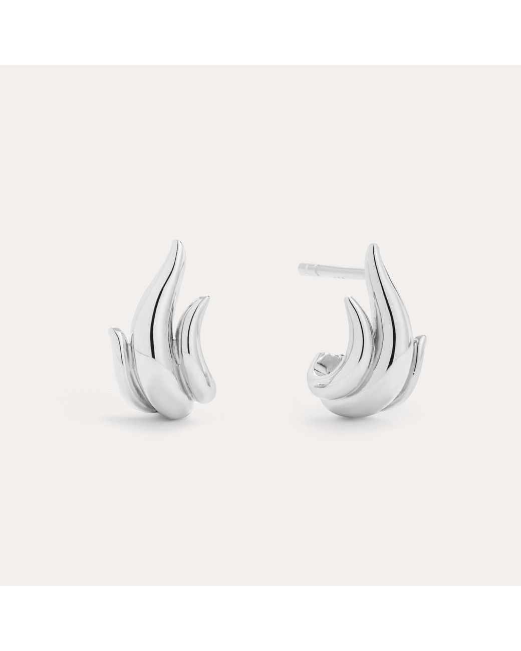 Vanhi Metallic Flame Stud Earrings