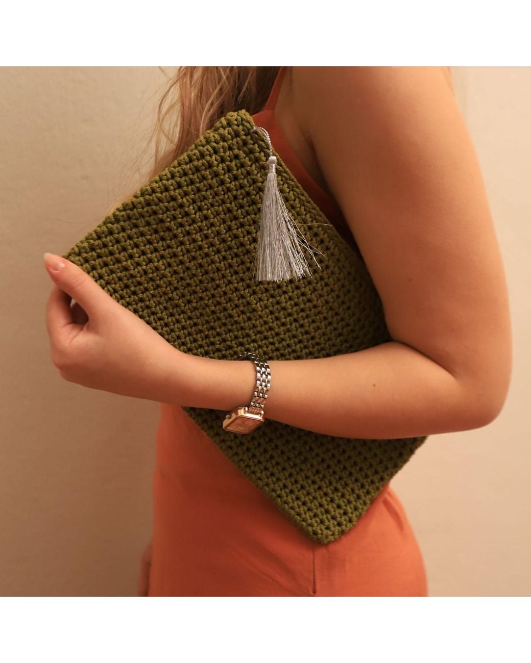 Springmoonatelier Green Special Luxury Hand Woven Bag