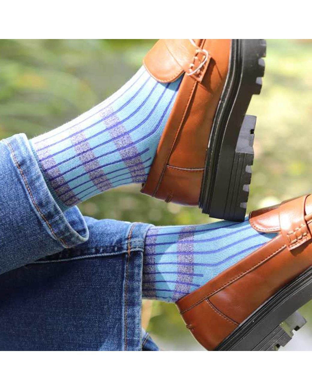 Peper Harow - Made in England Blue Old School Luxury Crew & Trainer Socks Bundle