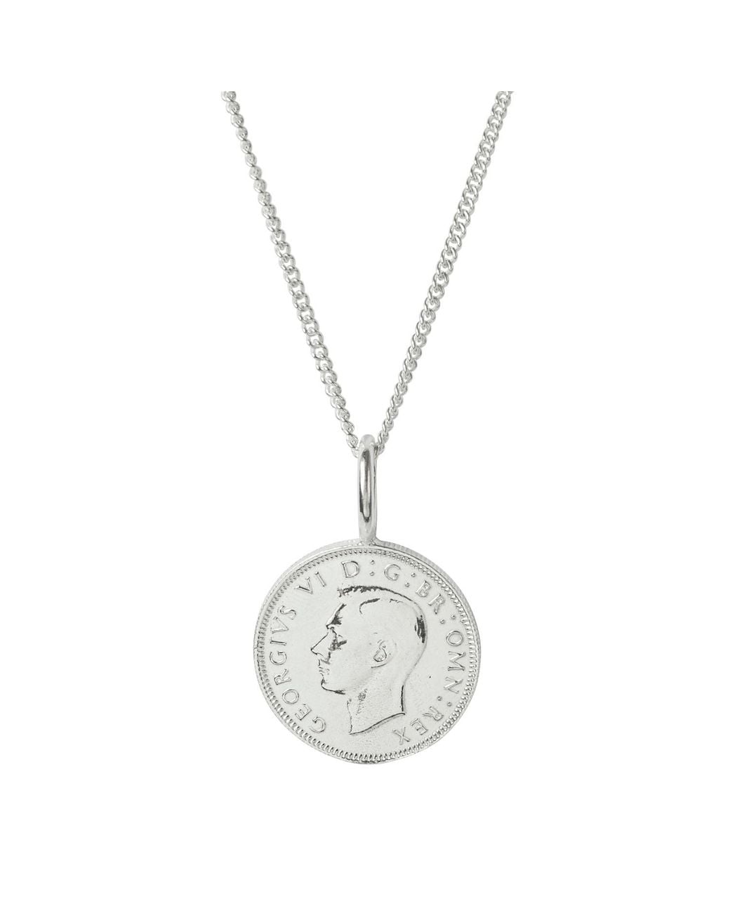 Katie Mullally Metallic British Shilling Coin & Chain for men