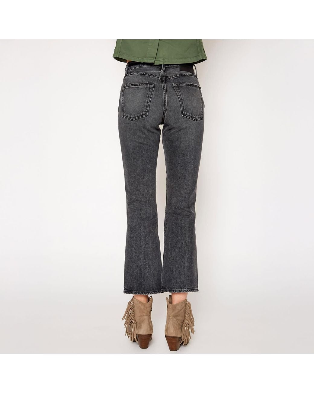NOEND Gray Farrah Kick Flare Jeans