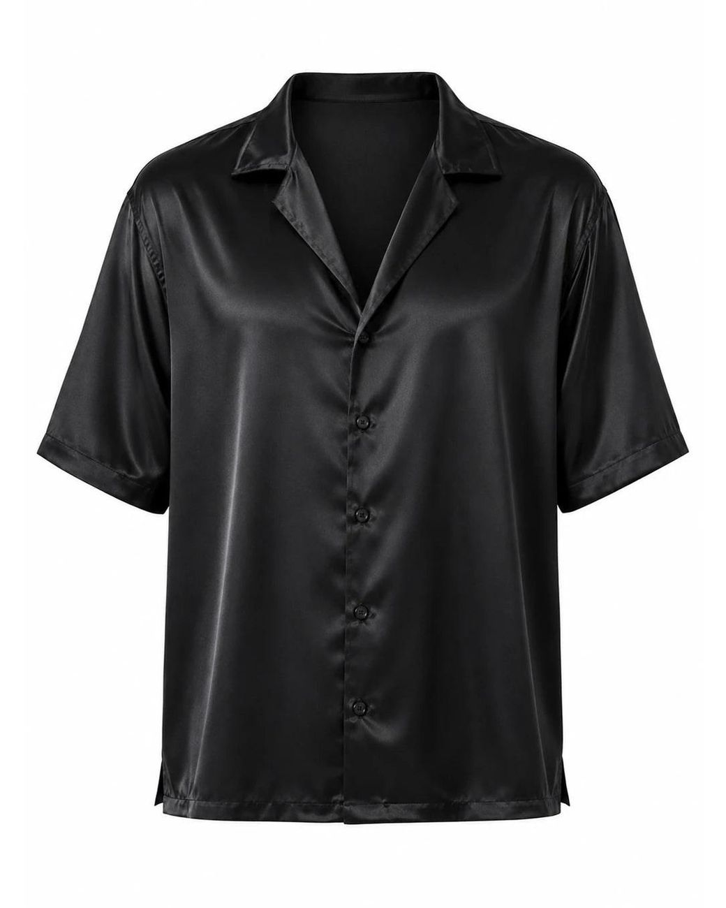 Hustle Black Is New Satin-Shirt for men