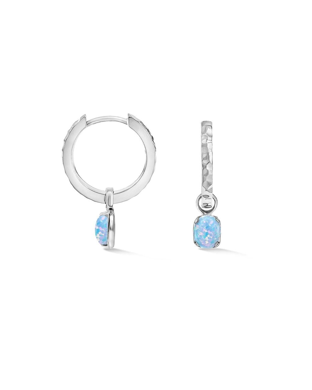 Dower & Hall Blue Hammered Opal Array Hoops