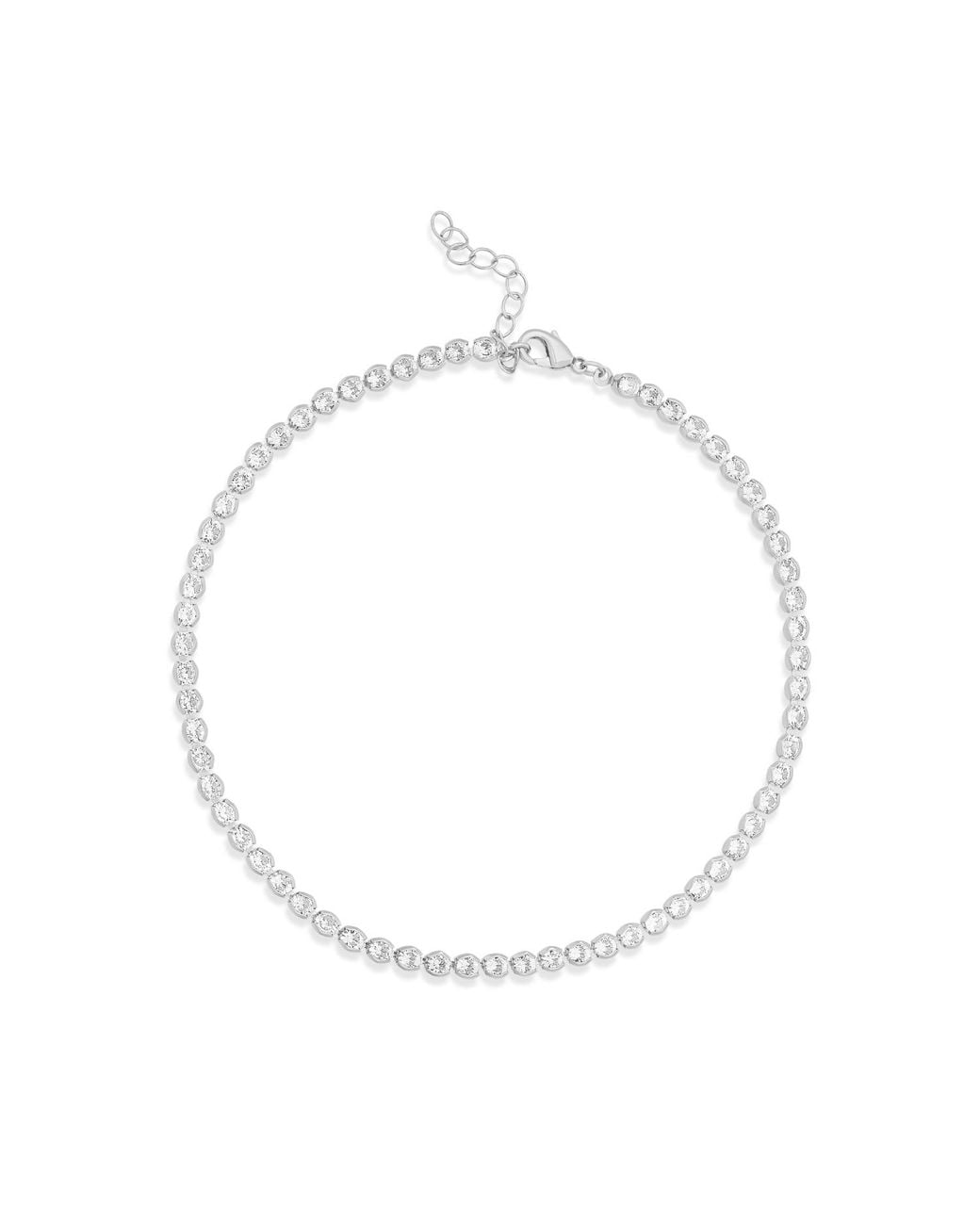 SHYMI White Four Mm Round Bezel Anklet