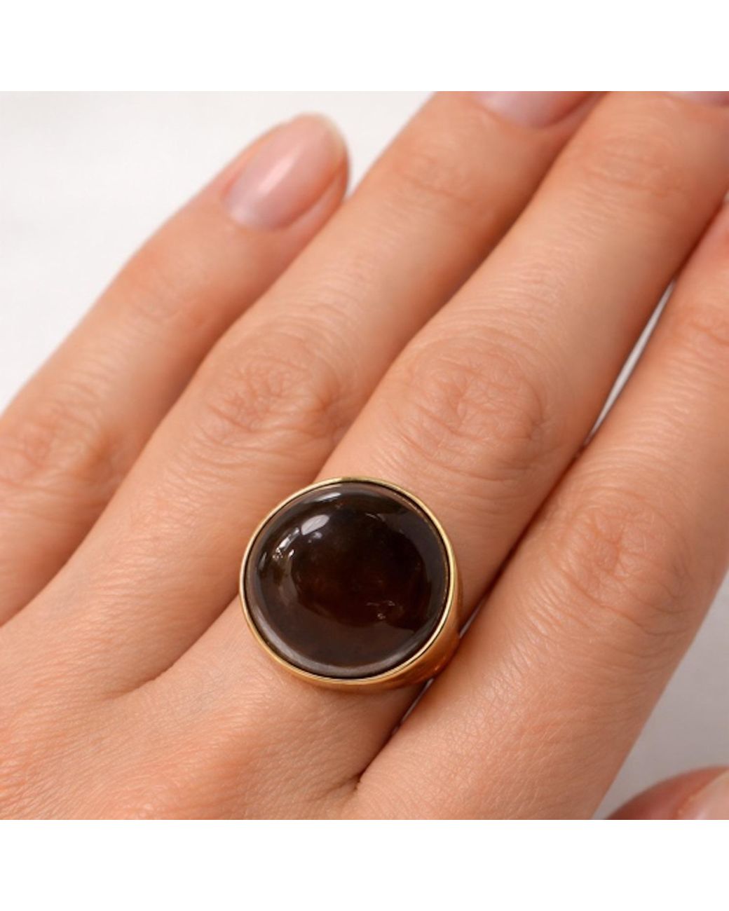 Lala Salama Brown Wazi Glass Ring