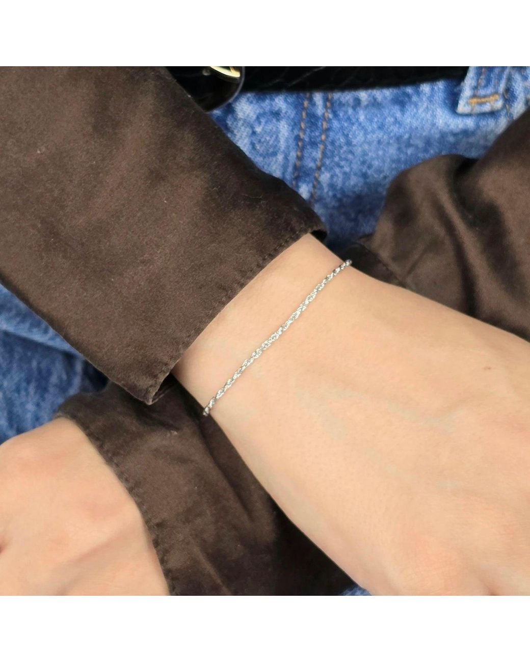 Sophelia Metallic Sterling Everyday Rope Chain Stacking Bracelet