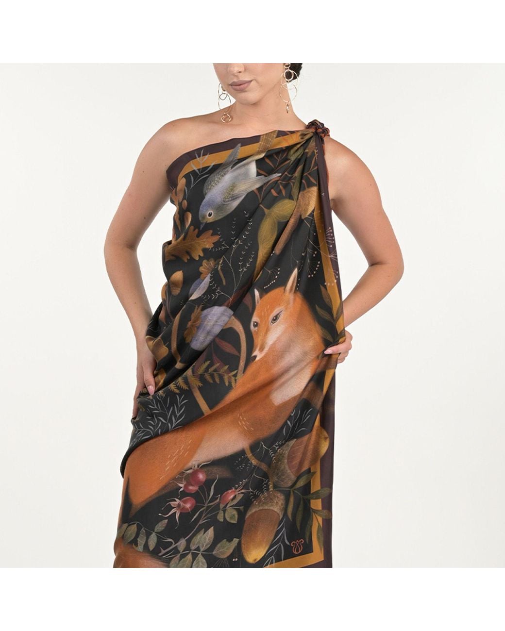 Silk&Soul Black Dark Fox Scarf