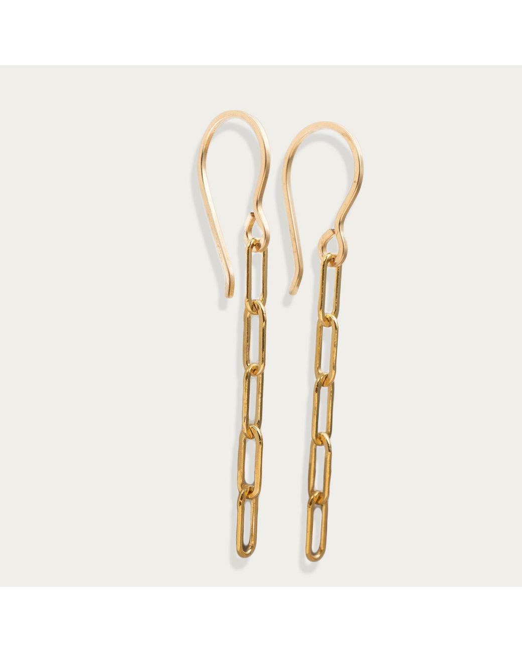 Kate Koel Metallic Paperclip Chain Earrings