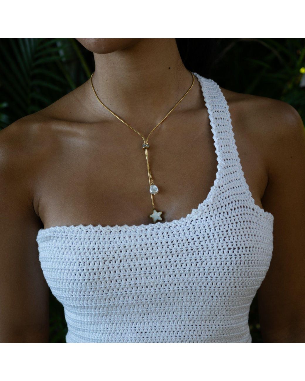 Ebru Jewelry Metallic Starlight Glow Lariat Necklace