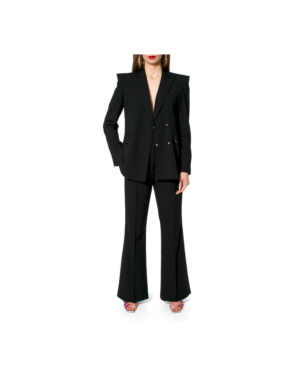 AGGI by HALEWSKI Black Camilla Neutral Flared Trousers -Long