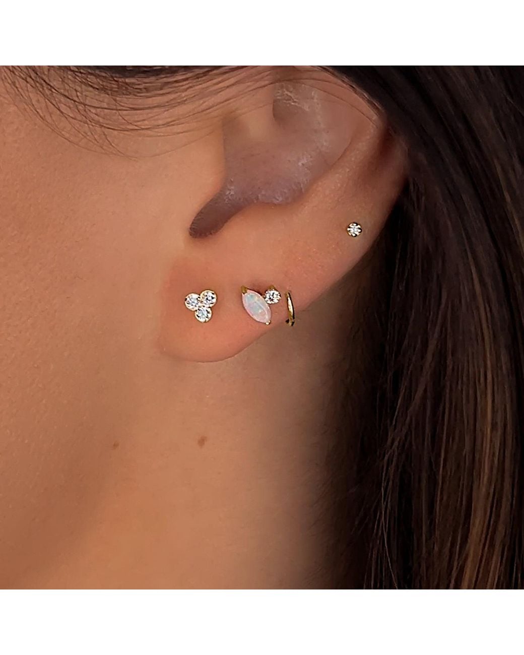 Mickey's Girl Metallic Mini Lotus Flat Back Earrings