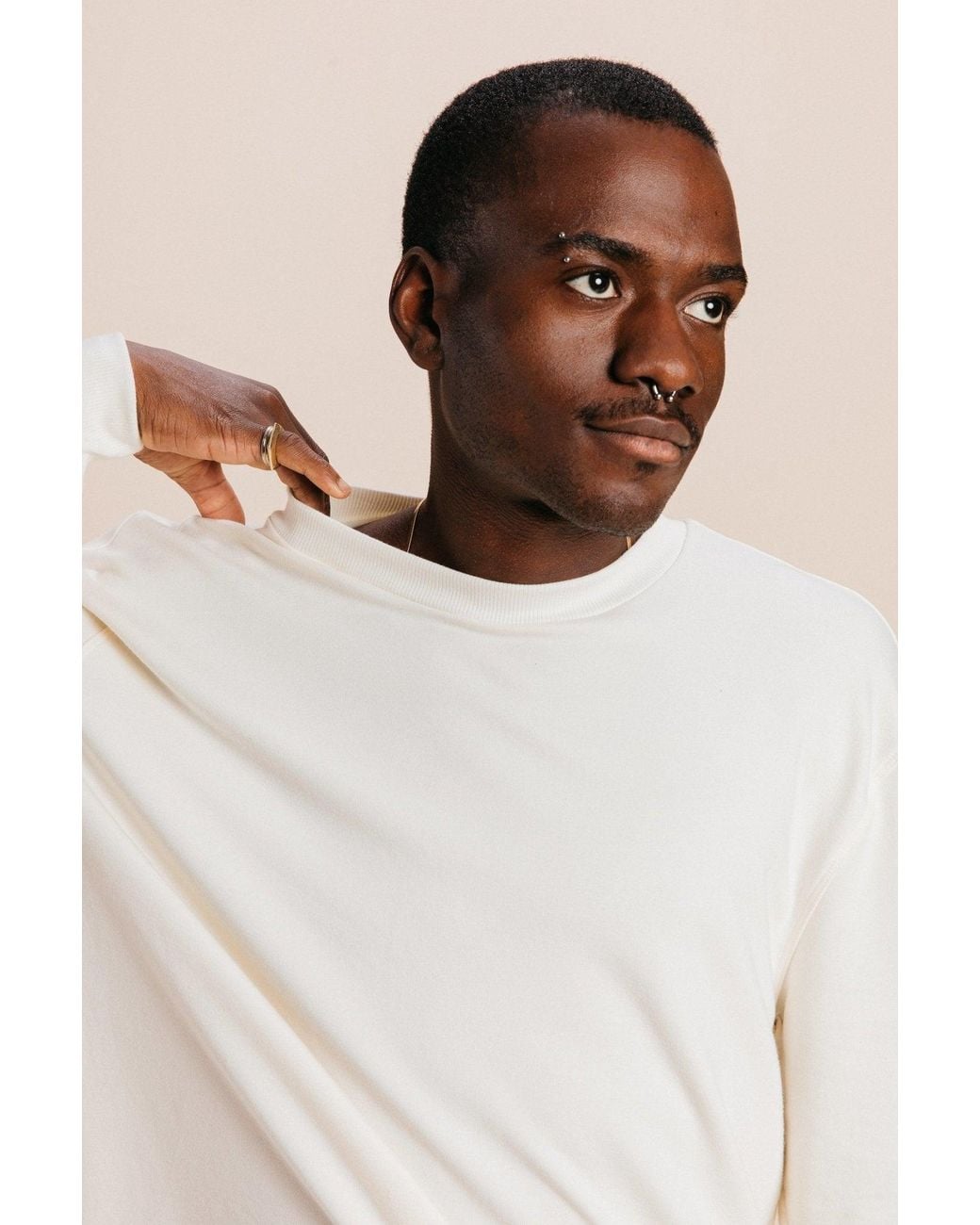 Ocio Leisurewear White Classic Softcore Crew for men