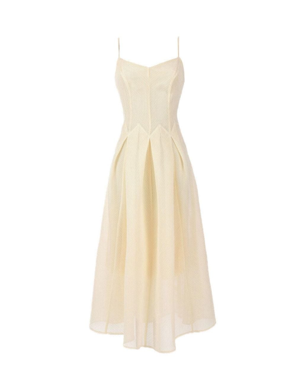 Luna Fashion House White Ivory Midi Dress, Nela