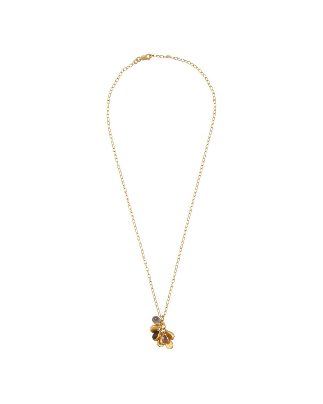 Opium Jewels Metallic Cabochon Tourmaline Droplets Necklace