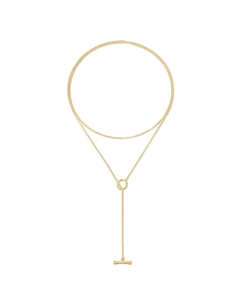 Dower & Hall Metallic Nomad T-Bar Lariat Necklace