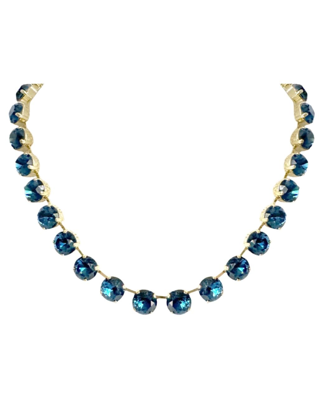 Laura Gray Blue Adjustable Dark Crystal Riviera Necklace