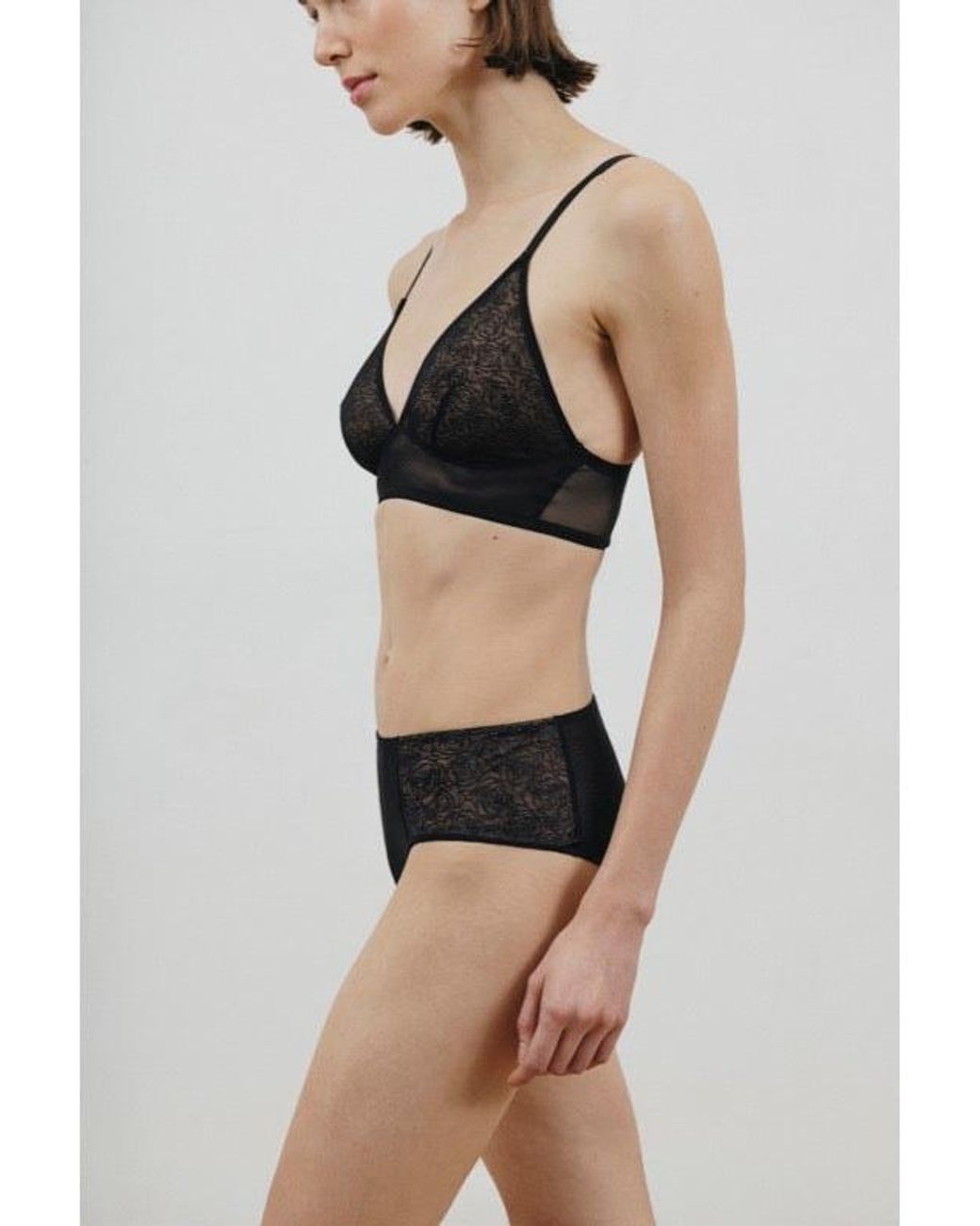 Verdant Intimates Black Rose Lace Boyshort